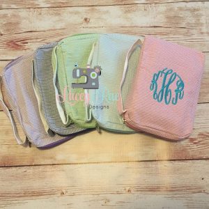 Monogrammed Seersucker Bible Cover