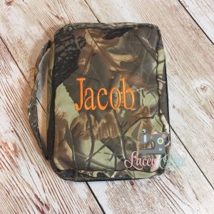 Monogrammed Camoflouge Bible Cover