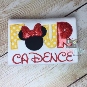 Personalized Custom Minnie Mouse 4Th Birthday Shirt