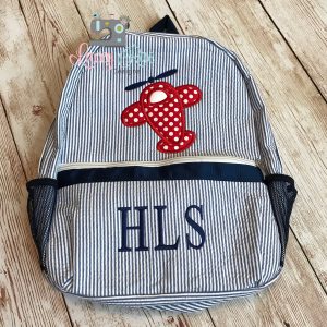 Airplane Seersucker Preschool Backpack