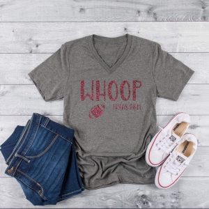 Whoop Texas Aggies Maroon Glitter Game Day Shirt