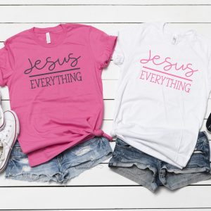 Jesus Over Everything Valentines Day Ladies Christian Quote Shirt