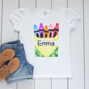 Girls First Day Of School Crayon Shirt