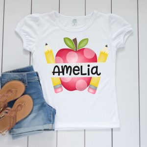 Girls First Day Of School Apple Shirt