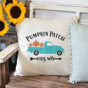 Pumpkin Patch Vintage Truck Pillow Cover
