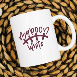Maroon And White Aggies Printed Coffe Mug