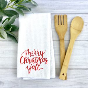 Merry Christmas Yall Dish Towel