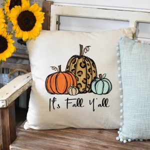 Its Fall Yall Pumpkin Pillow Cover