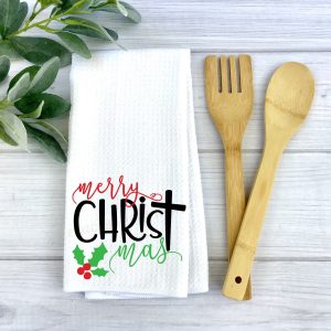 Merry Christmas Trio Tea Towel