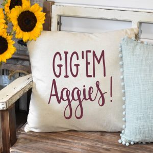 Gig'Em Aggies Pillow Cover