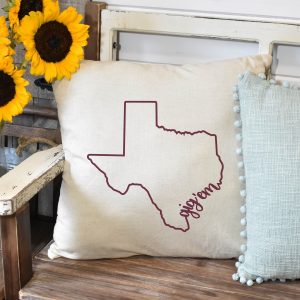 Gig'Em Texas Aggies Pillow Cover