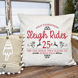 Sleigh Rides Vintage Pillow Cover