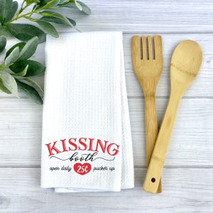 Kissing Booth Valentines Dish Towel