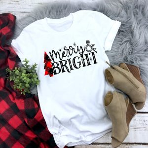 Merry Christmas With Tree Ladies Christmas Shirt Shirt