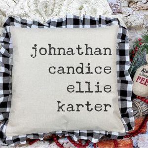 Personalized Family Name Throw Pillow Cover