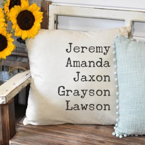 Personalized Family Name Throw Pillow Cover