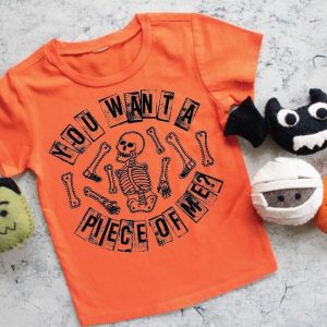 You Want A Peice Of Me Skeleton Boys Shirt