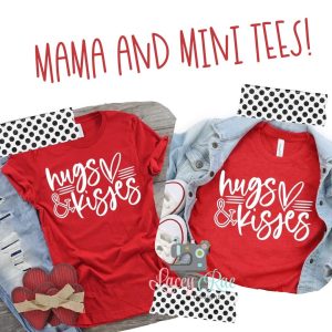 Mommy And Me Hugs An Kisses Valentines Day Tee