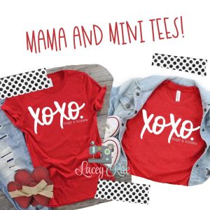 Mommy And Me Xoxo Hugs An Kisses Valentines Day Tee