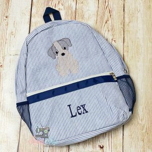 Puppy Dog Seersucker Preschool Backpack