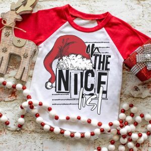 On The Nice List Kids Christmas Shirt