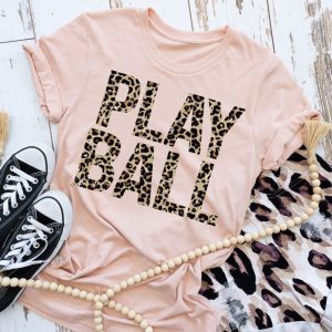 Play Ball Leopard Baseball Shirt