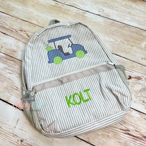 Golf Cart Seersucker Preschool Backpack