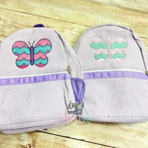 Colorful Butterfly Seersucker Preschool Backpack