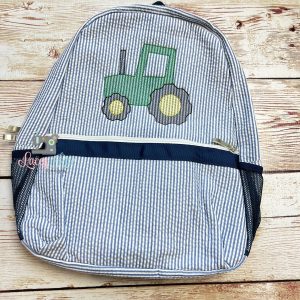 Tractor Seersucker Preschool Backpack