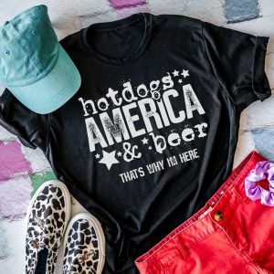 Hot Dogs American And Beer Shirt