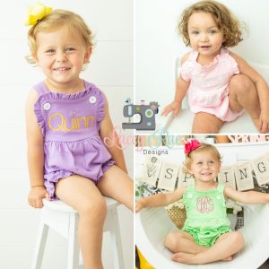 Monogrammed Infant Or Toddler Sunsuit Bubble Romper