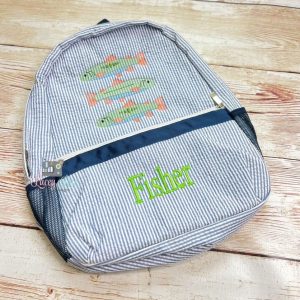 Fish Seersucker Preschool Backpack