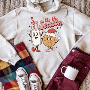 Tis The Season Milk And Cookies Hoodie Sweatshirt