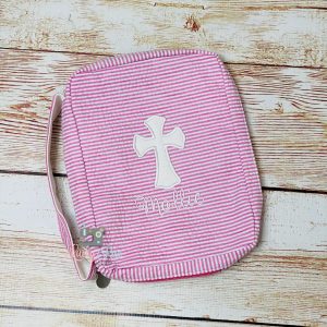 Monogrammed Seersucker Bible Cover