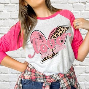 Love Each Other Lightning Bolt And Heart Shirt