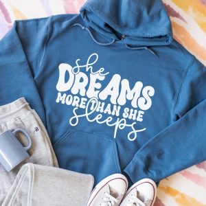 Custom Women'S Goal Driven Graphic Hoodie: She Dreams More Than She Sleeps