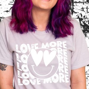 Love More Smiling Face Heart Eyes Shirt