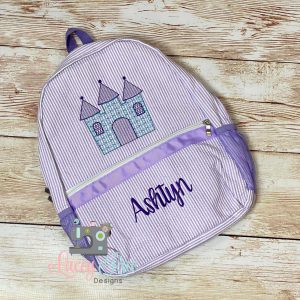 Princess Castle Seersucker Preschool Backpack