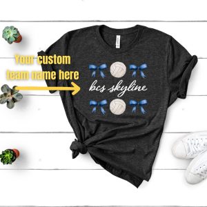 Custom Volleyball Team Shirt With Coquette Bows