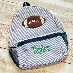 Football Seersucker Backpack