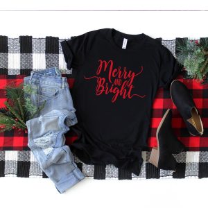 Merry And Bright Christmas Ladies Shirt