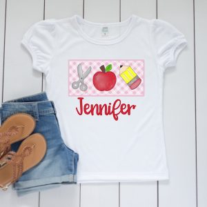 Girls First Day Of School Shirt: Vintage Sublimation Design